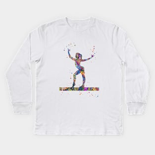 Gymnastics balance beam Kids Long Sleeve T-Shirt